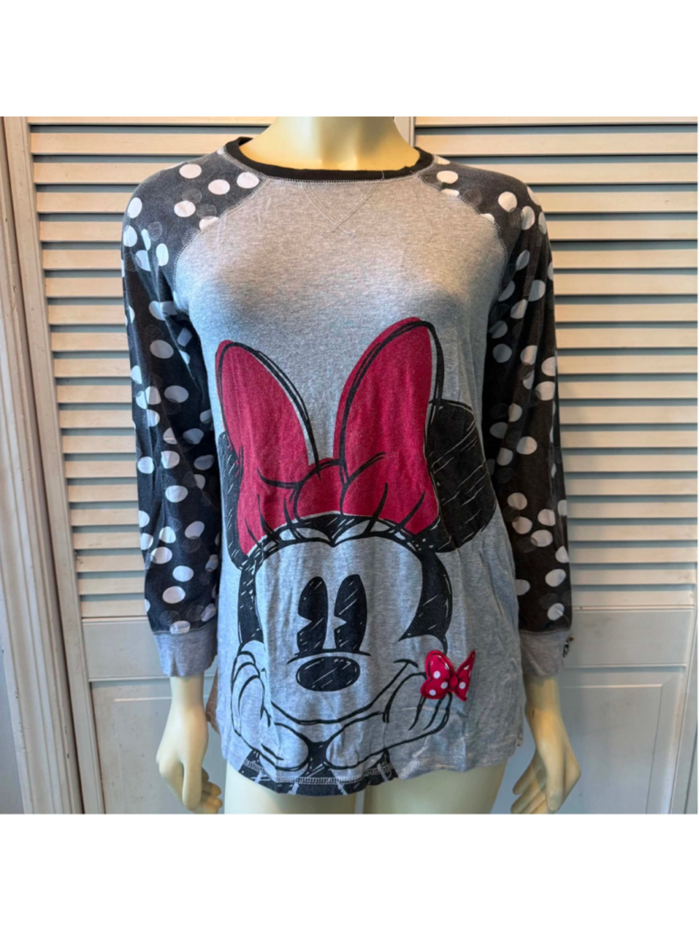 Disney Minnie Mouse Women's Sleepwear Long Sleeve Tee, Size M